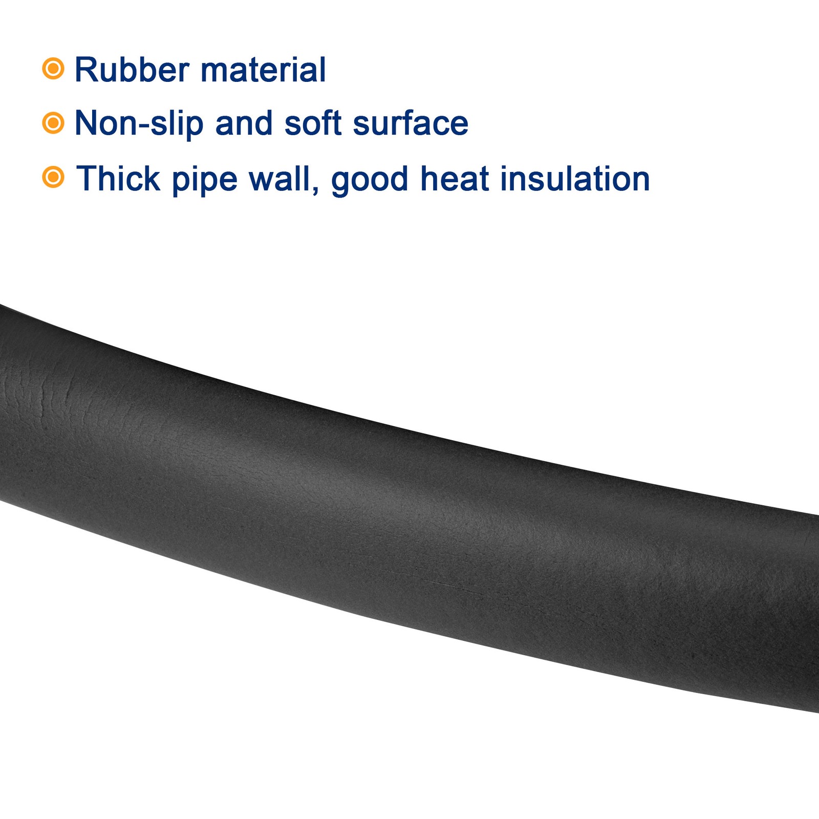 22mm ID 5mm Wall Thick 0.5m Foam Grip Tubing Handle Grips Black