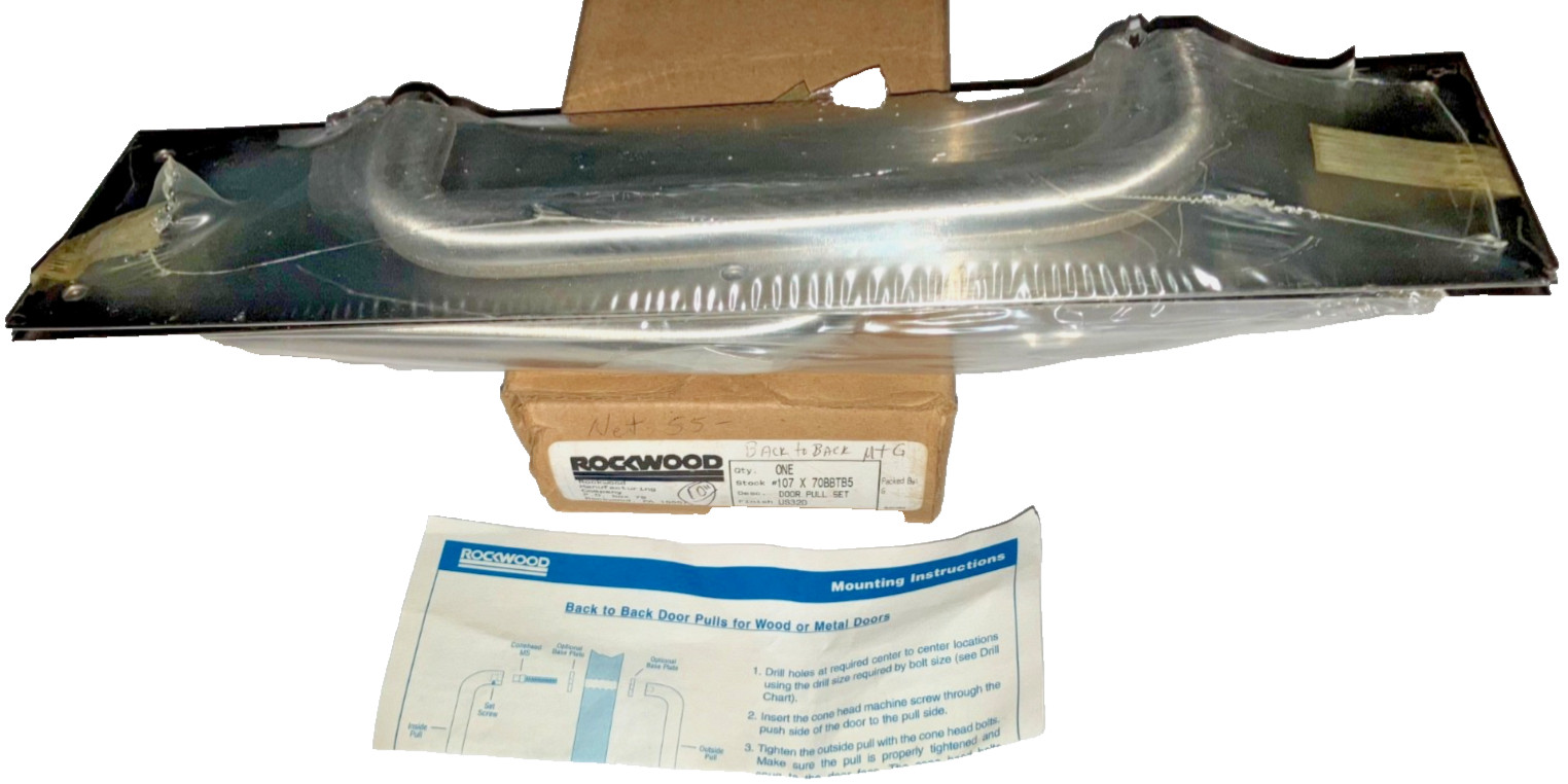 Rockwood 107 x 70BBTB5 US32D 3.5” x 15” Door Pull Set 2-Handles 3.5×15 8” CTC