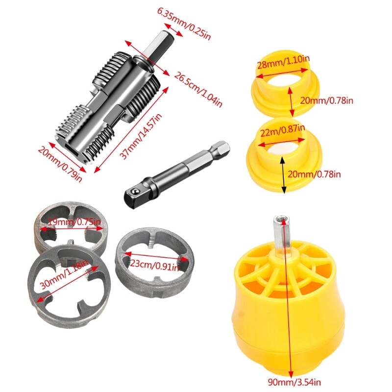 PVC Thread Maker Tool for Electric Drill,Plastic Pipe Threader 1/2inch 3/4inch