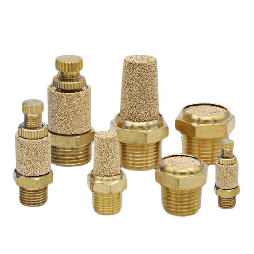 Pneumatic Silencer Brass Silencer Pneumatic Air Muffler BSP Male Thread M5 -3/4″