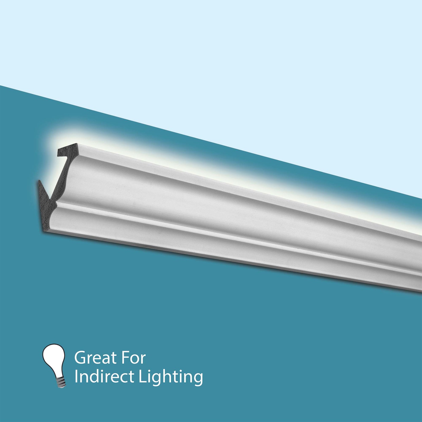 Outwater 8ft Peel & Stick Crown Molding White (5 Pack / 40 ft)