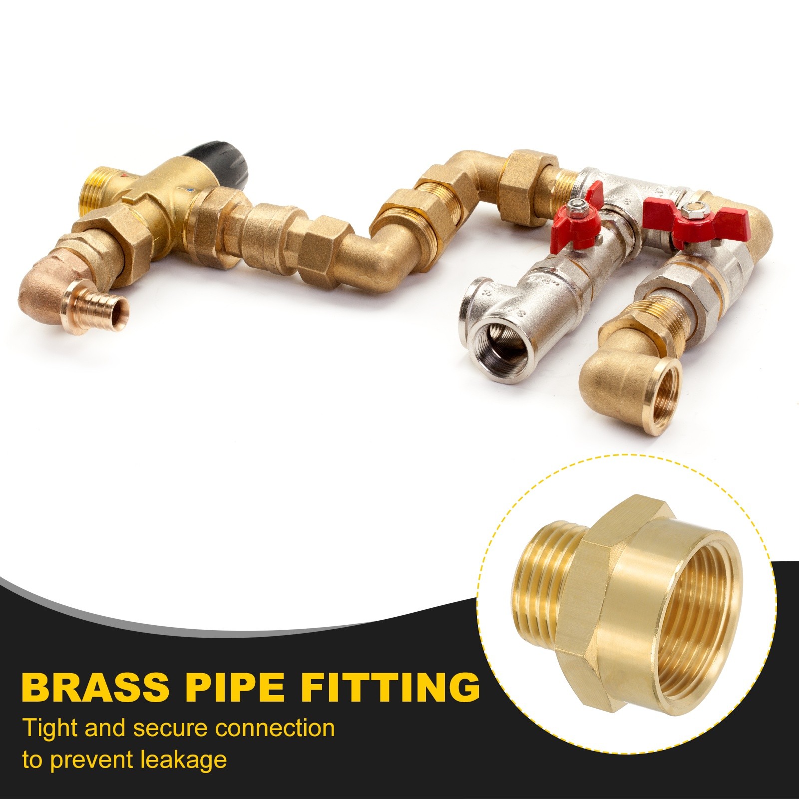 1/2″ g Male x 3/4″ NPT Female Brass Pipe Fitting with Tape for Air Fuel- 1Pcs