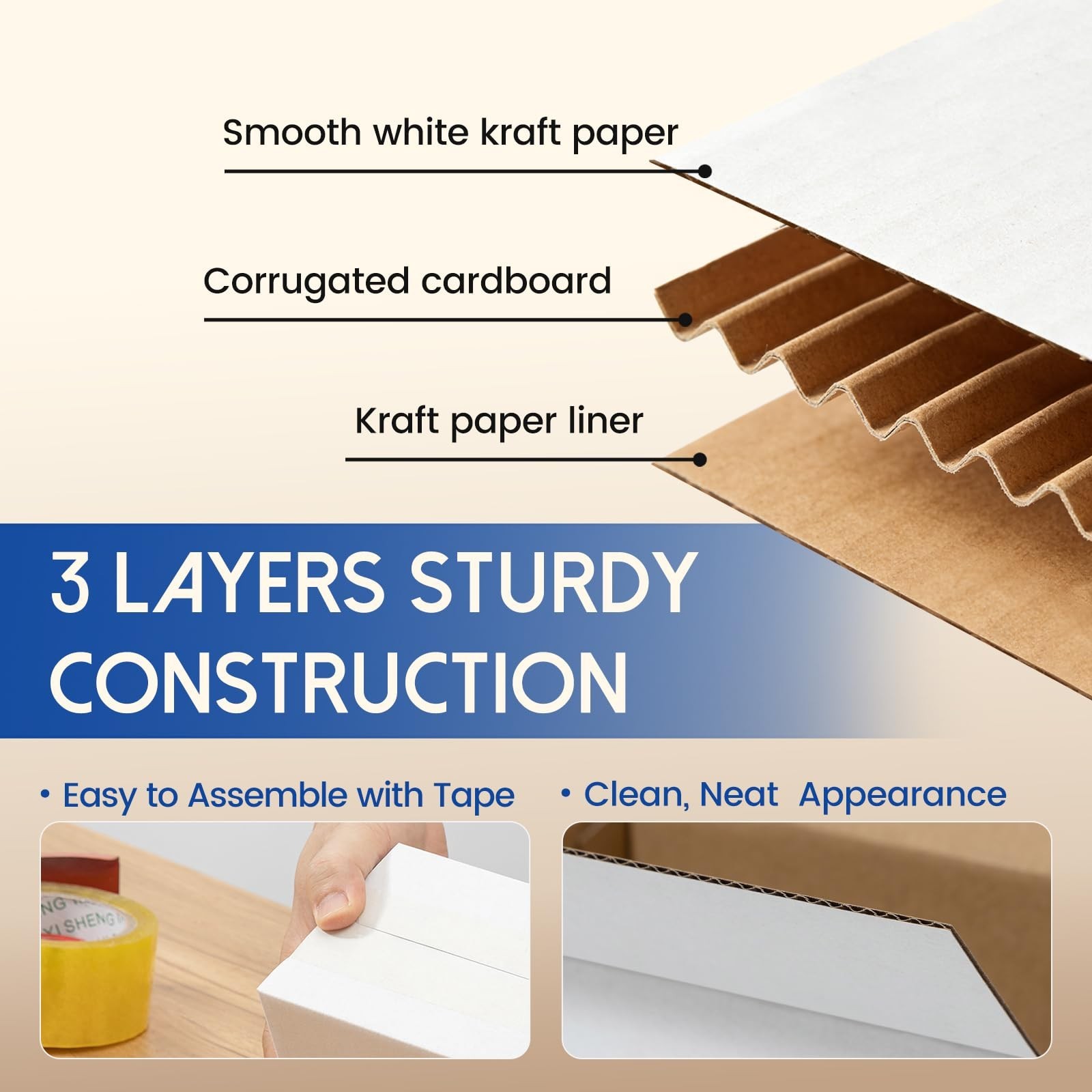 Mefleet 6x6x6″ Shipping Boxes 50 Pack – Small Corrugated Cardboard Square Mai…