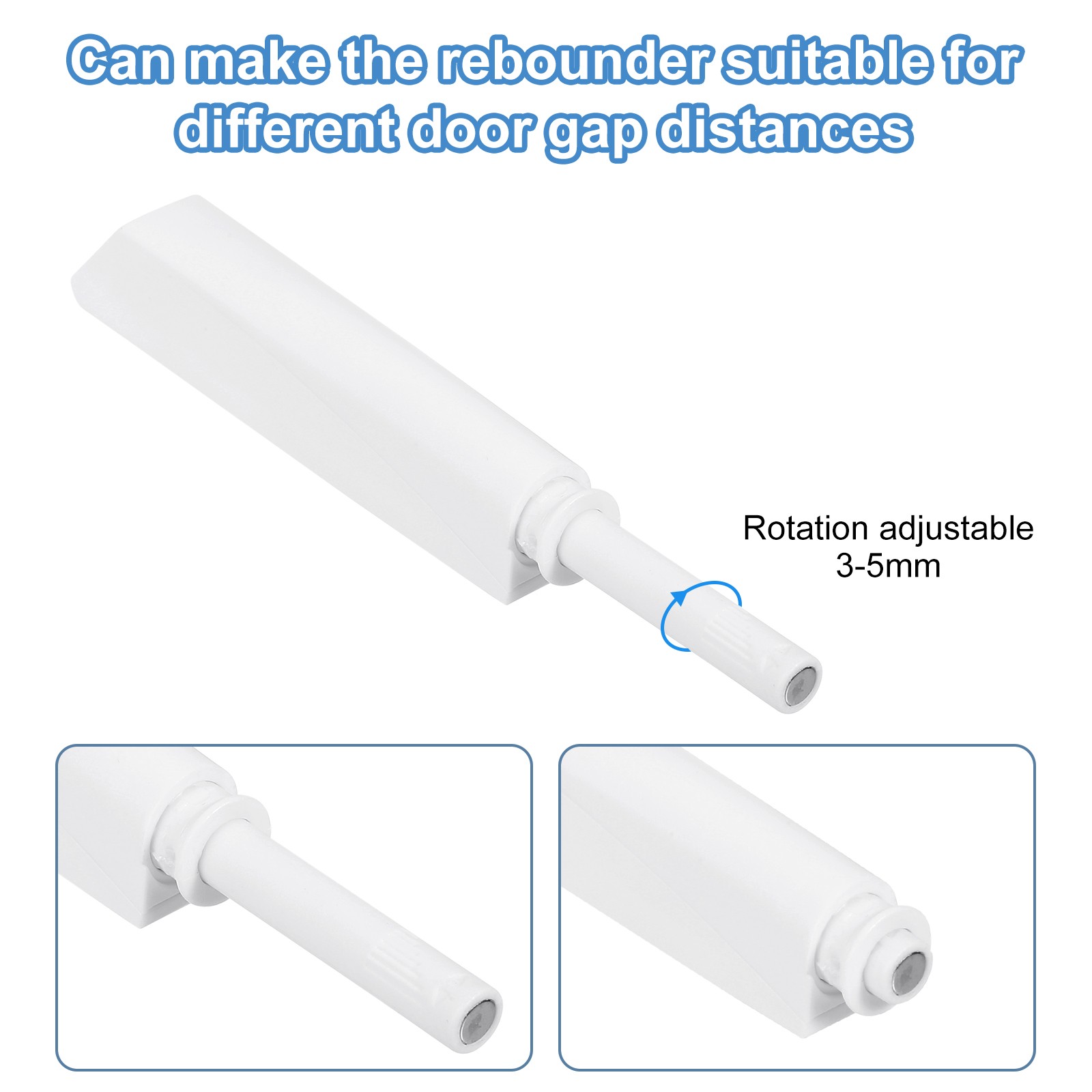 2 Pcs Magnetic Push Latches for Cabinet, 3.15×0.57 Inch Push to Open Latch White