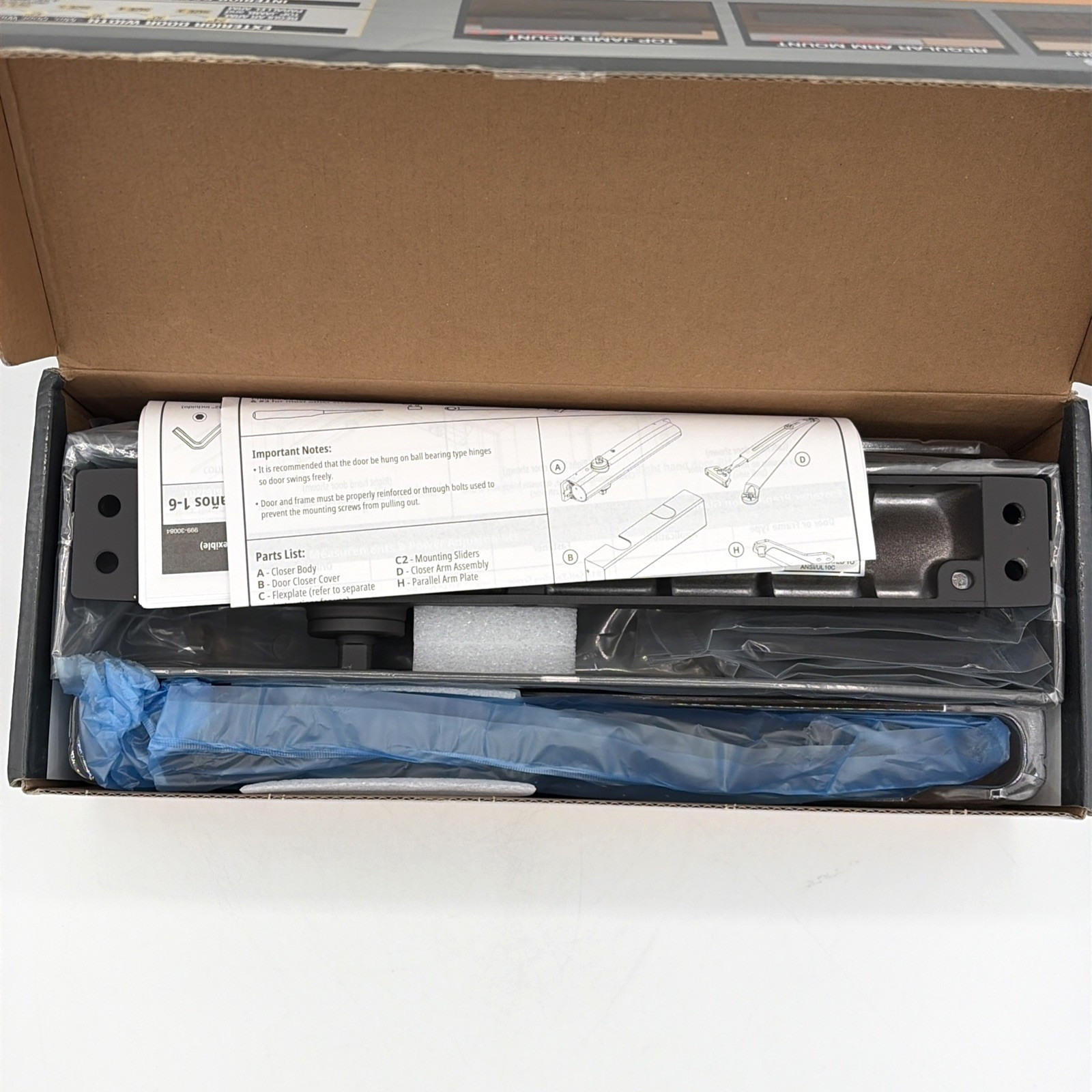 Universal Hardware Commercial Door Closer Adjustable Heavy Duty UL Listed
