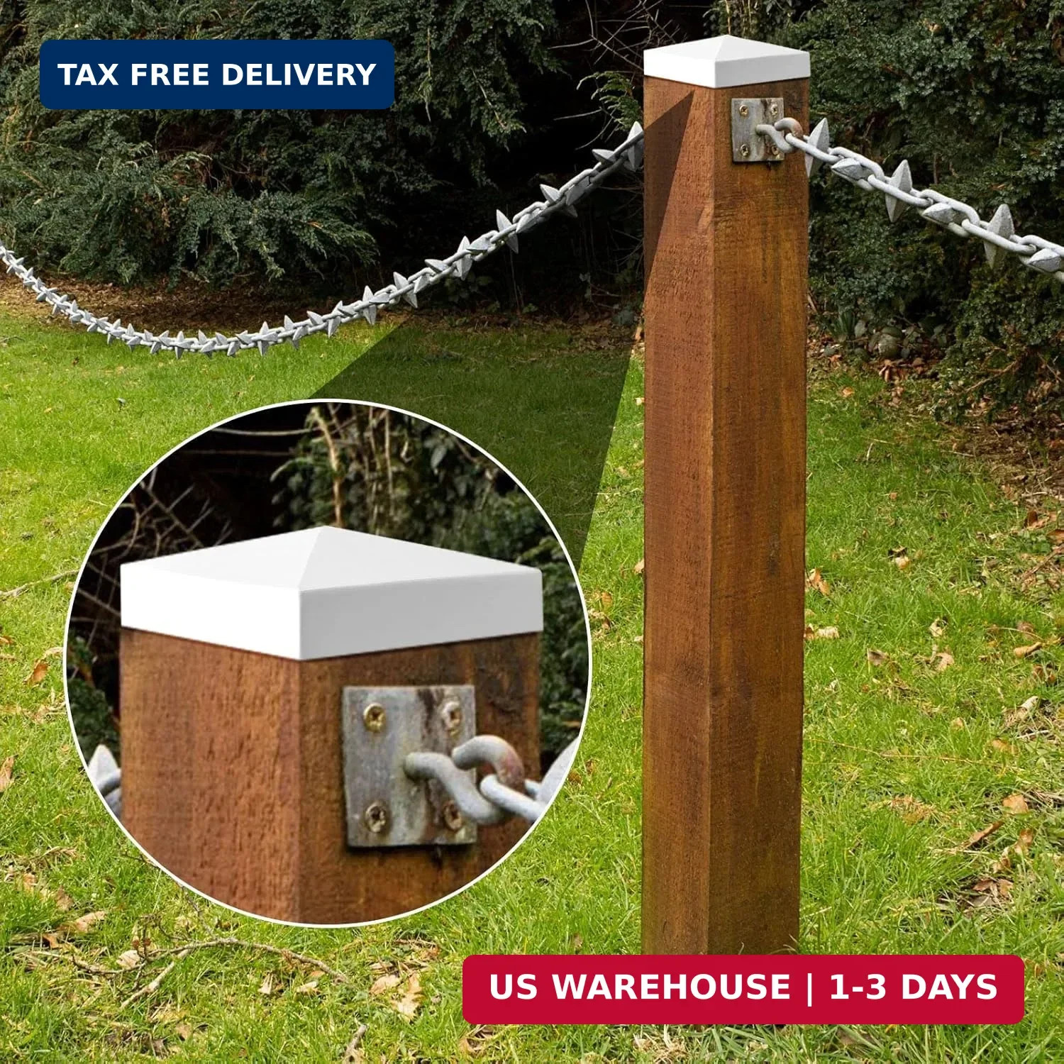 Taiyin 12 Pcs Pyramid White PVC Vinyl Post Top Caps, Fence and Deck Post Caps fo