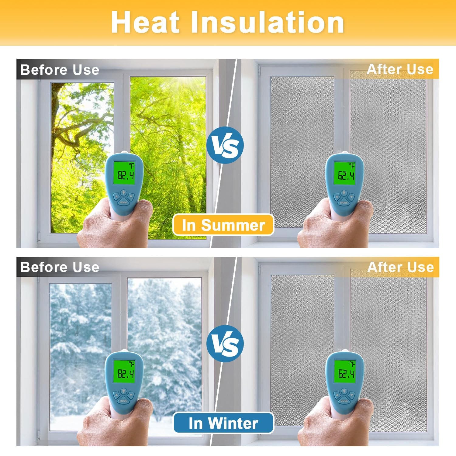 48″ x 10 Ft Window Insulation Kit, 3mm Bubble Reflective Aluminum Foil for Wi…