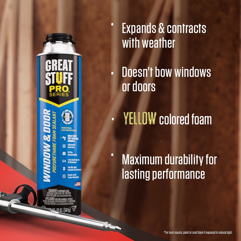 Great Stuff Window & Door Foam 20oz (12), 2ft Applicator Gun, Cleaner (2)