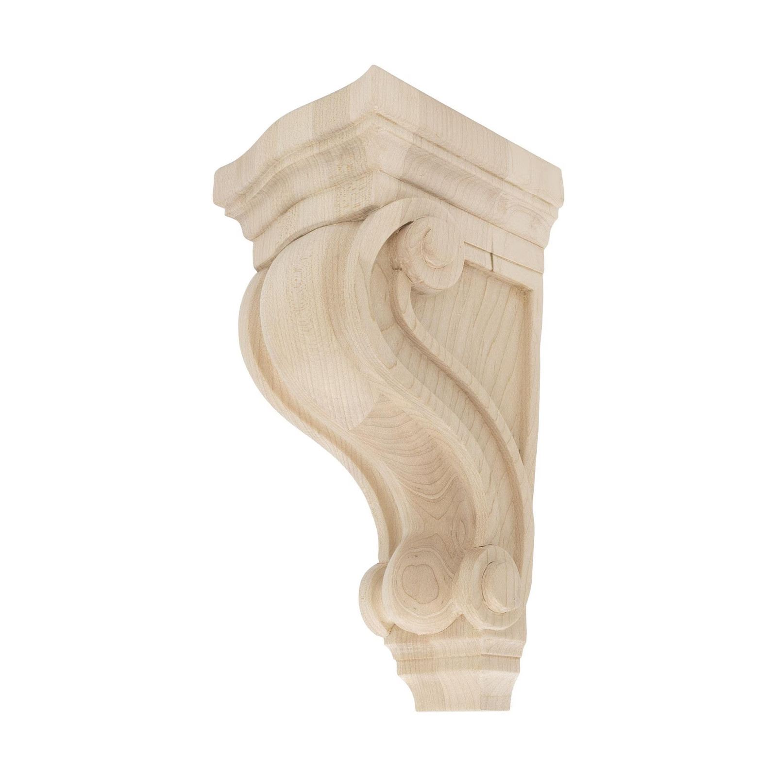 Outwater 10-1/2″ x 4-7/8″ x 5-1/4″ Unfinished Maple Classic Wood Corbel