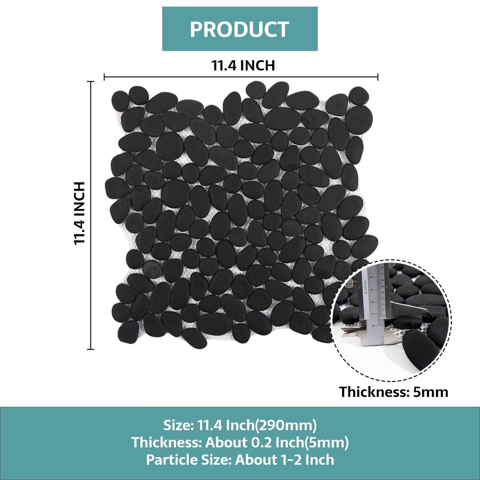 Soulscrafts Pebble Tile Black Pebble Tiles For Shower Floor Kitchen Backsplash