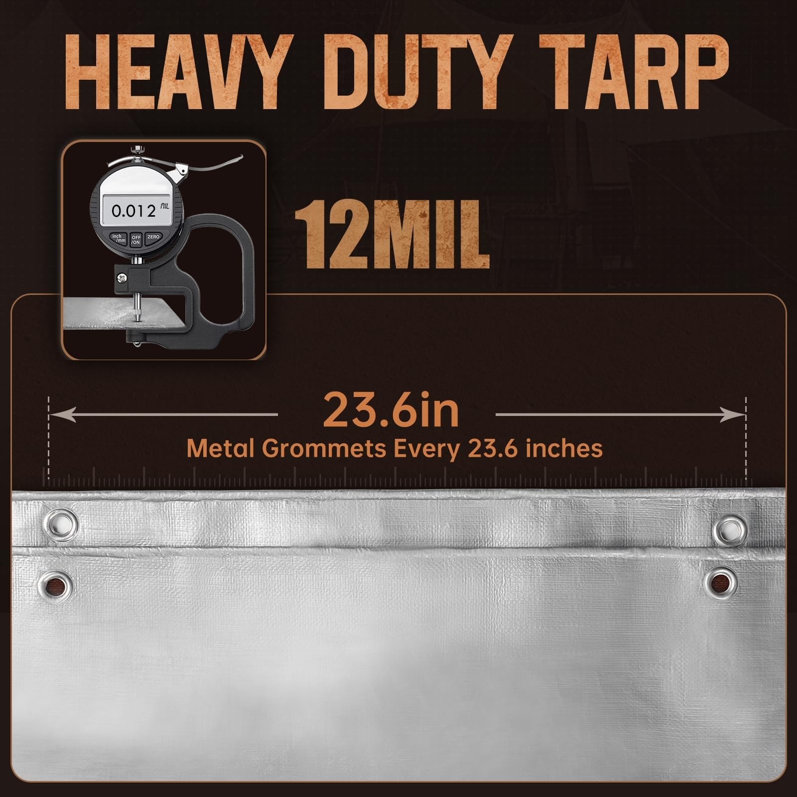 Tarp Heavy Duty 15×30 FT, 12 Mil Thick Large Tarps Water-Proof with Grommets,…