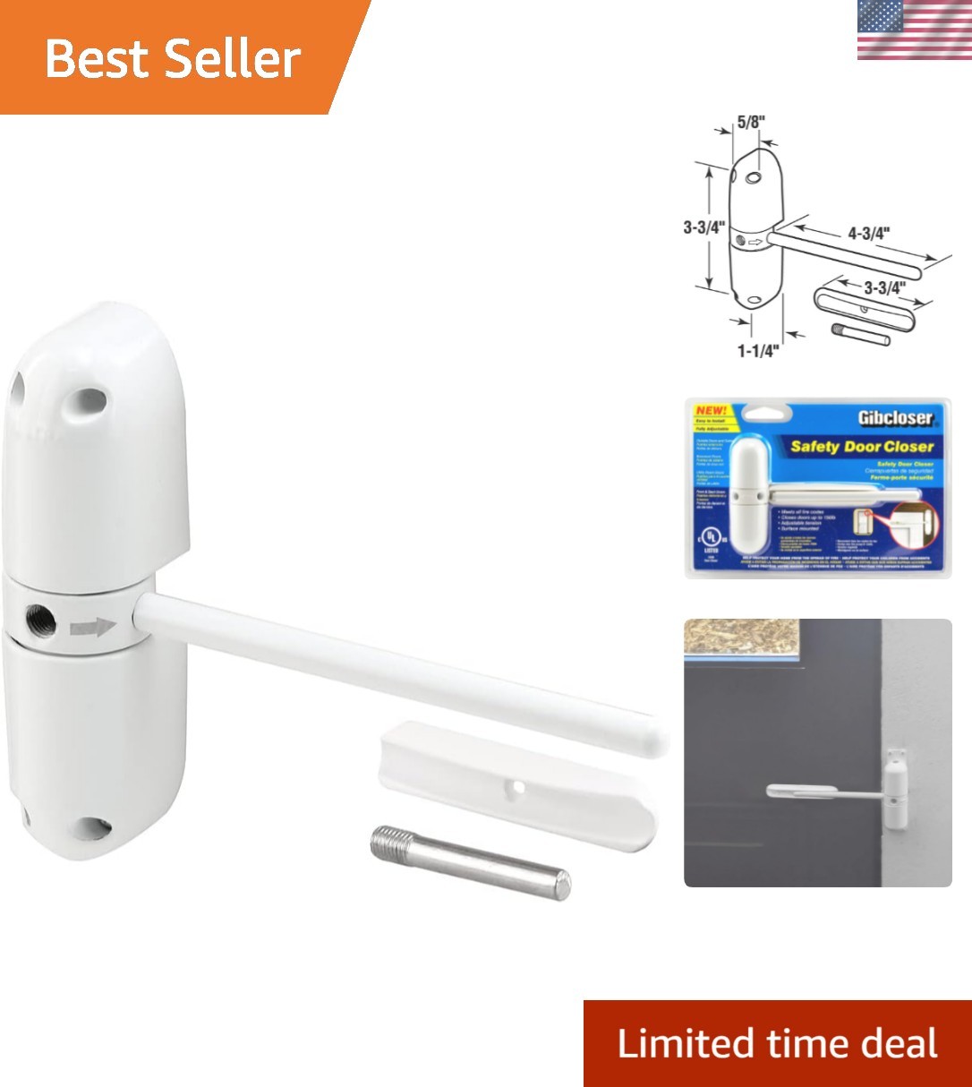 KC10HD Safety Door Closer – Versatile for High Wind Areas, Custom Tension