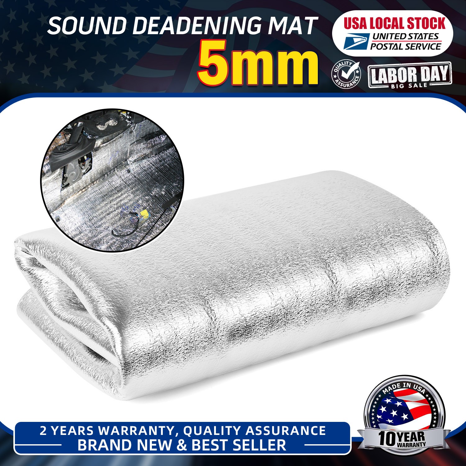 5MM Reflective Foam Foil Insulation Radiant Bsrrier Roll 40″×80″ Water Resistant