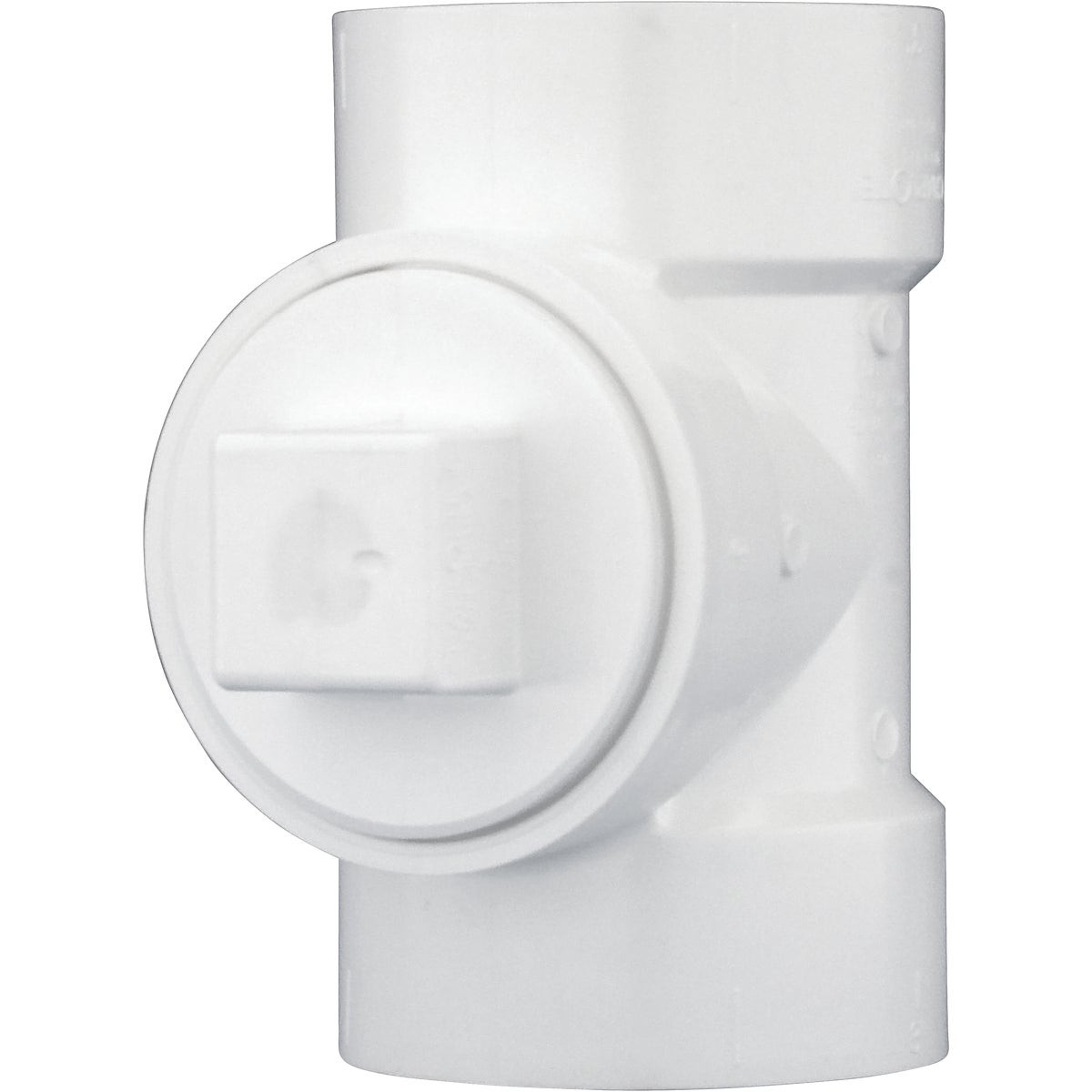 Charlotte Pipe 3 In. Test PVC Tee with Toe Saver Plug PVC 00444X 1000HA Pack of