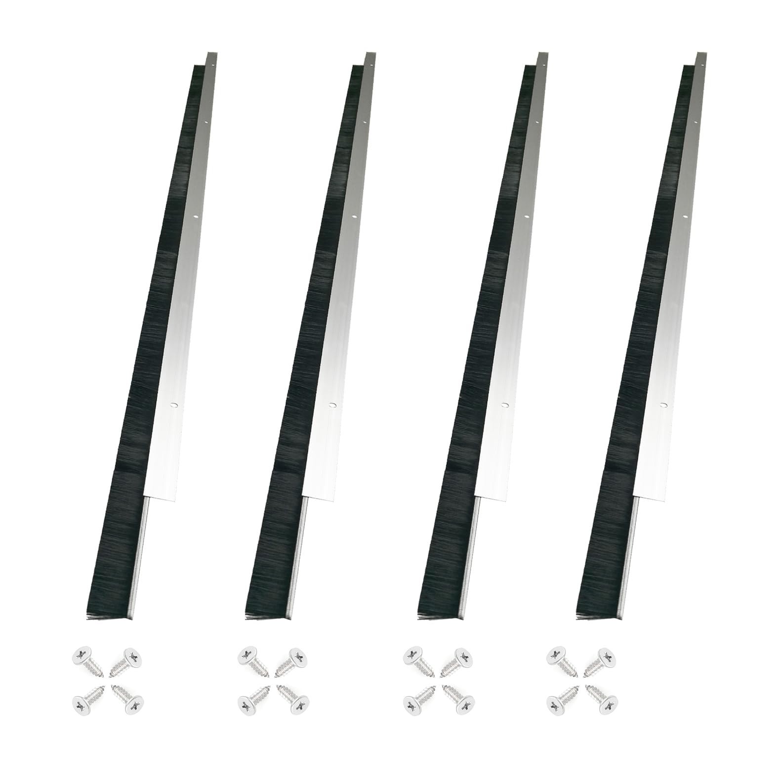 4 Sets Retsun Door Brush Sweep, 1 1/2″ x 39.37″ Garage & Roll Up Door Brush S…
