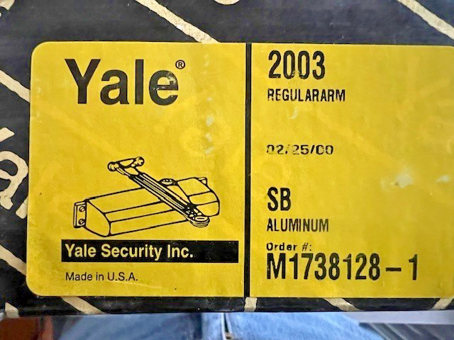 YALE ACCENTRA 2003 LIGHT COMMERCIAL DOOR CLOSER ALUM SAME AS NORTON 1703