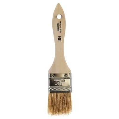 White Chinese Bristle Paint Brush, 5/16 in Thick x 1-1/2 in W, Wood Handle