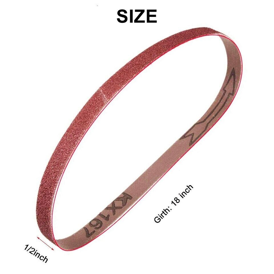 1/2 x 18″ Sanding Belts 60-1000 Grit 600PCS Aluminum Oxide Sandpaper belt sander
