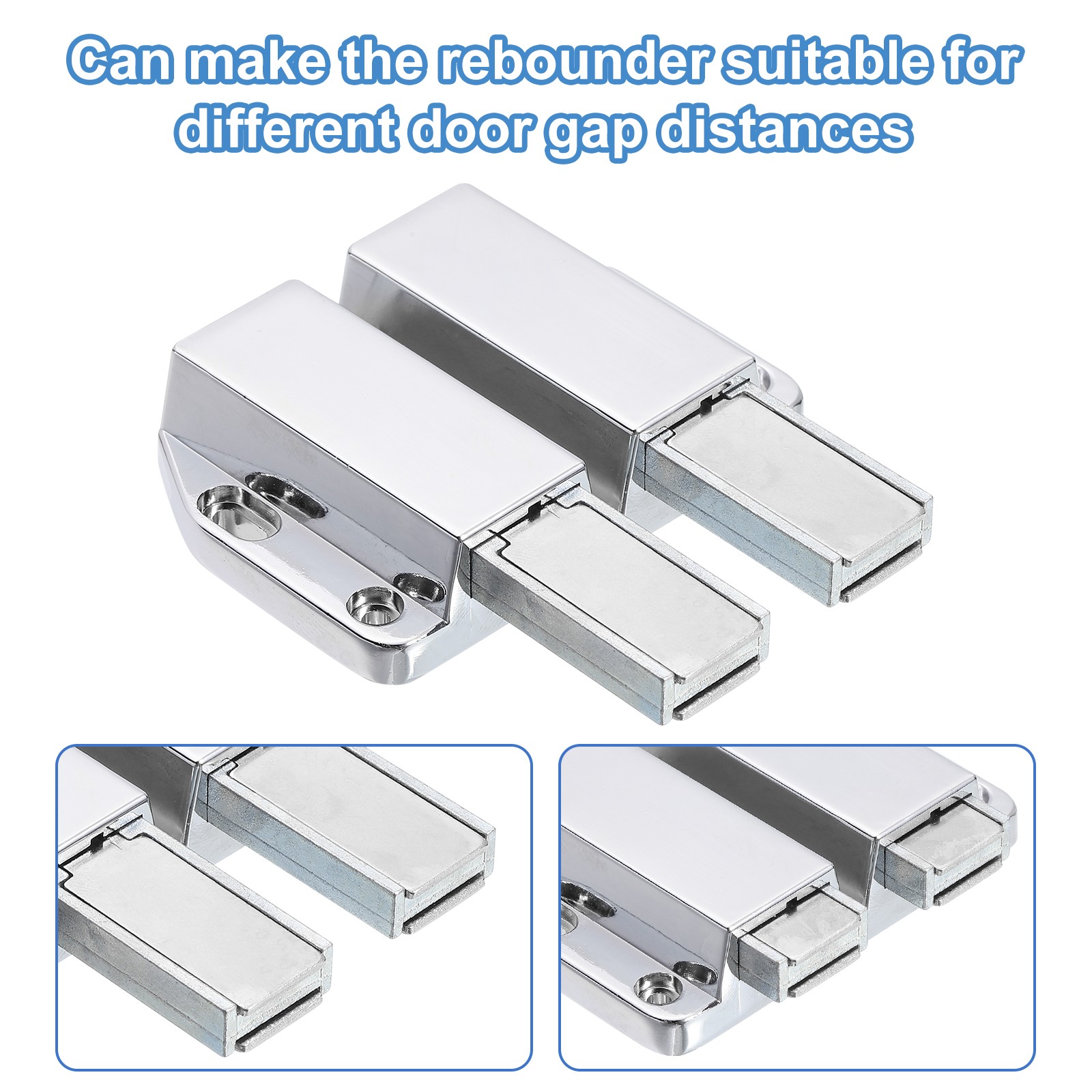 4 Pcs Magnetic Push Latch for Cabinet, 1.89×2.68 Inch Push to Open Latch Silver