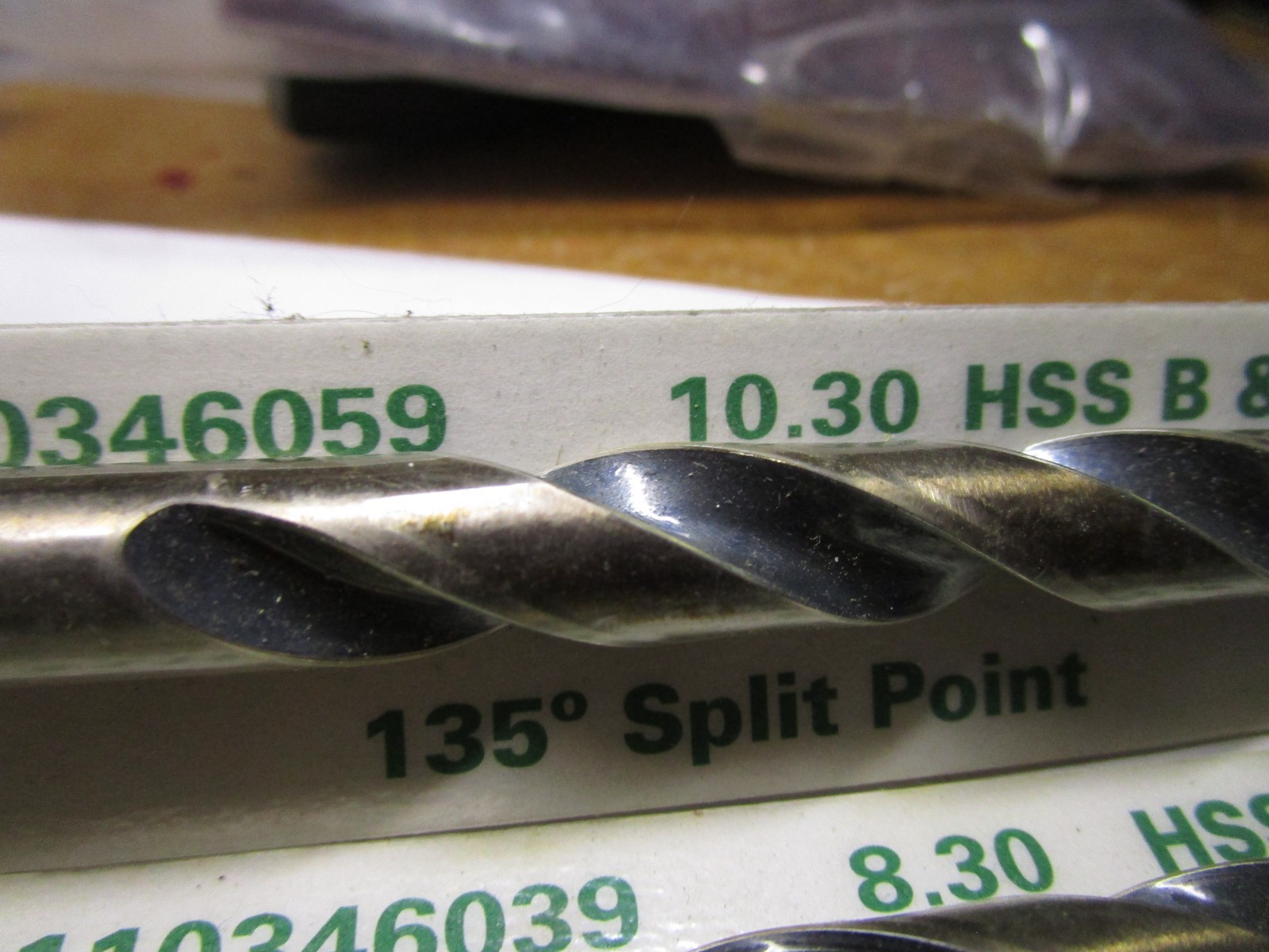 10.30mm 8.30mm 6.20 & 5.20 135° Split Black / Gold HSS Straight Jobber Drill
