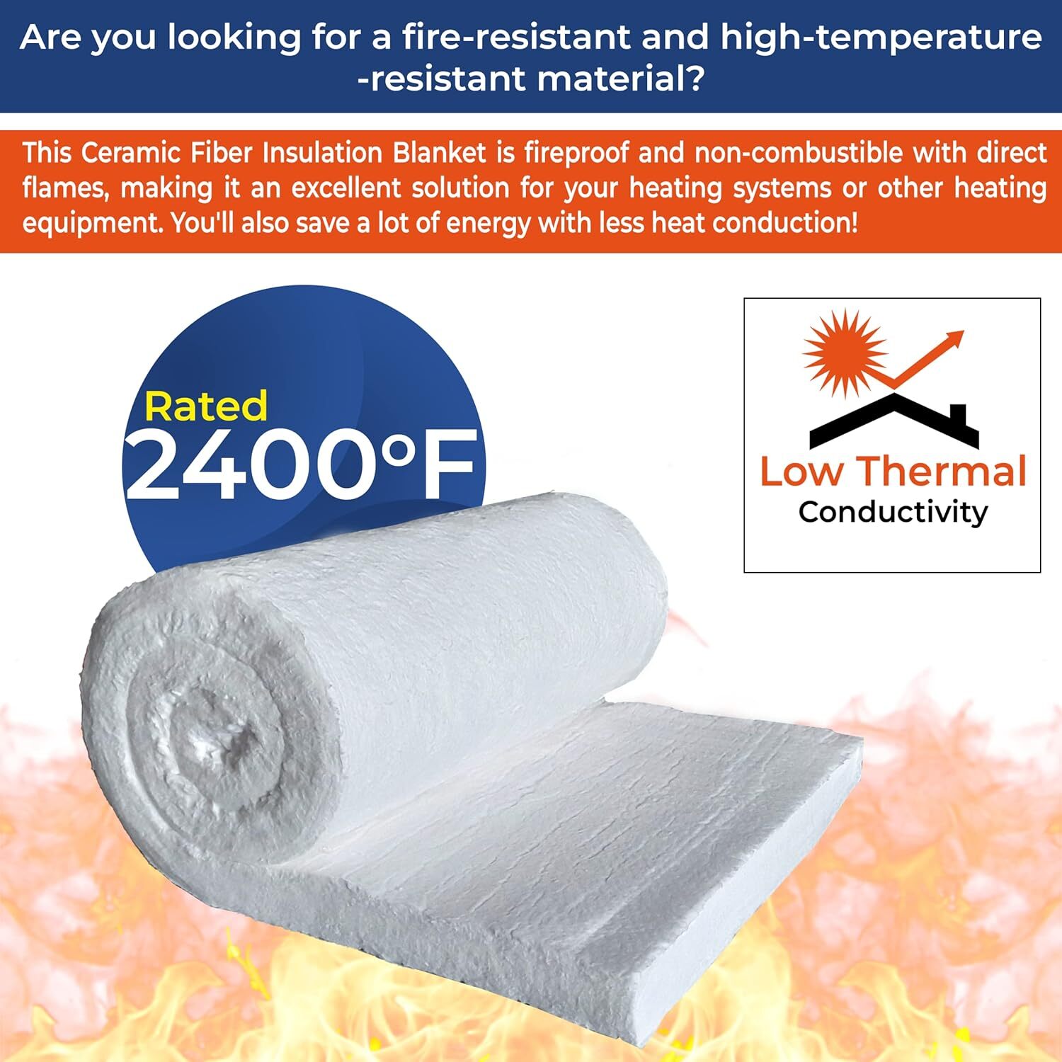 Ceramic Fiber Insulation Blanket Fireproof Insulation Blanket 0.6×3.6M