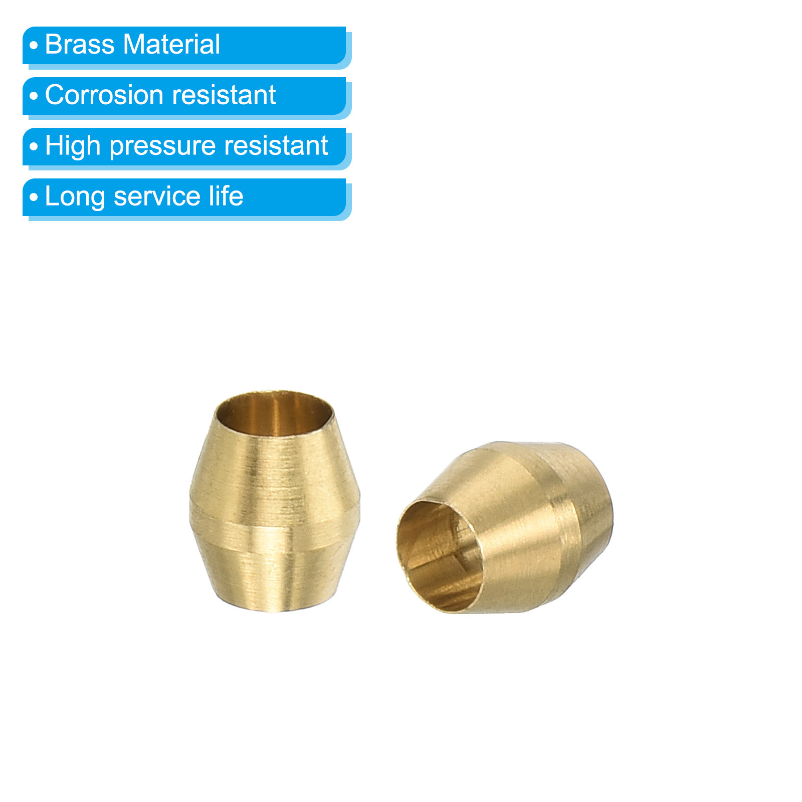 24 x 1/8″ ID  Brass Compression Sleeve Ferrules Brass Compression Fittings