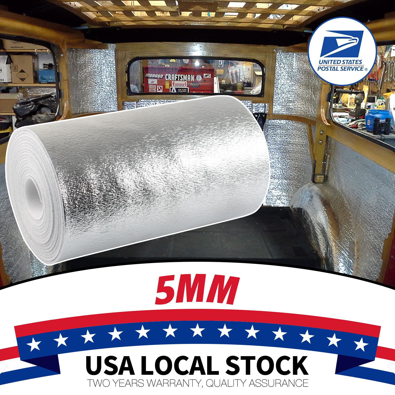 60″x40″ 197MiL Reflective Foam Insulation Heat Thermal Shield Radiant Barrier