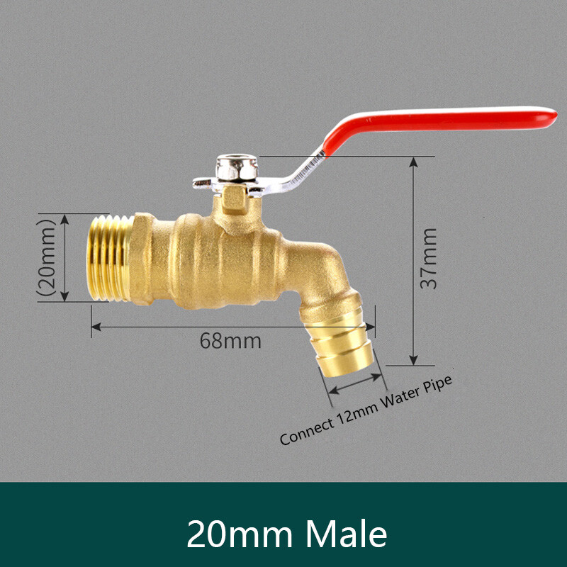 20mm/25mm Male Brass Thickened Hot Water Nozzle Quick-opening Faucet Brass Tap