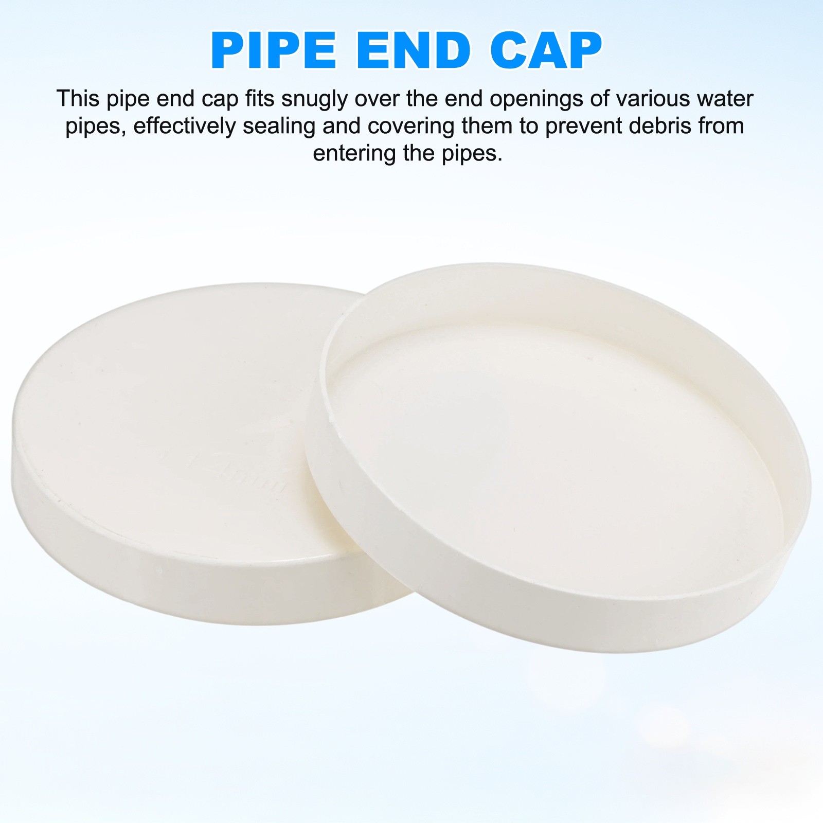 10-Pack PVC Pipe End Cap Plug, 4.5 Inch PVC Plug Coupling Pipe Fitting Socket