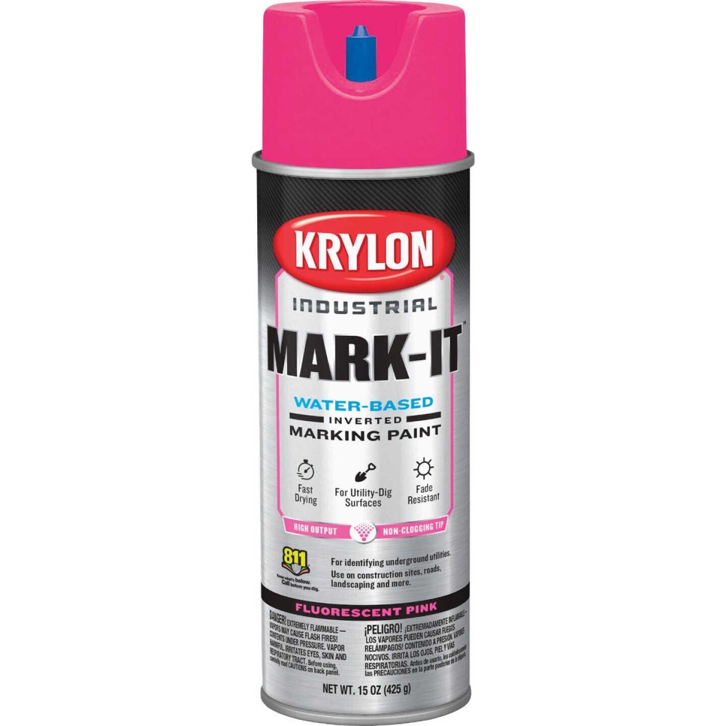 Krylon 732308 Industrial Mark-It WB Inverted Marking Paint – Fluor. Pink